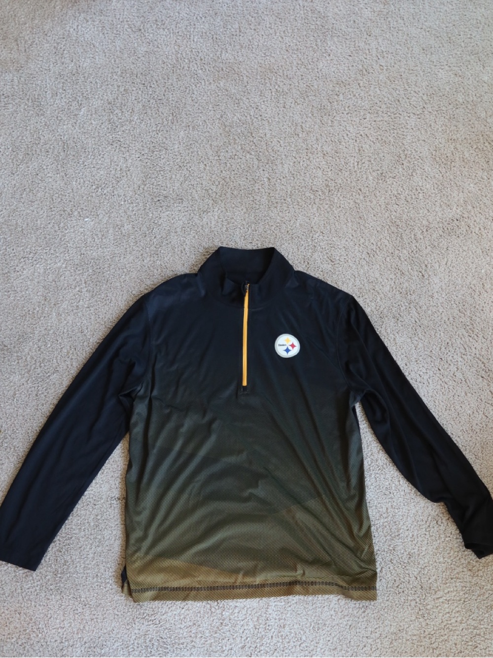 Majestic Black and Gold Gradient Quarter-Zip Pullover